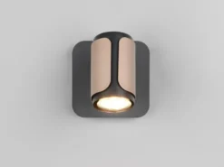 LED Wandstrahler Metall Schwarz / Coffee mit Schalter, Breite 12cm