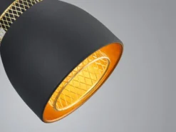 LED Wandstrahler Metall Schwarz Gold mit Drahtgeflecht, Breite 10cm