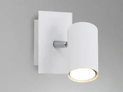 LED Wandstrahler Metall Weiß mit schwenkbarem Spot, Breite 12cm