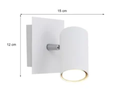 LED Wandstrahler Metall Weiß mit schwenkbarem Spot, Breite 12cm