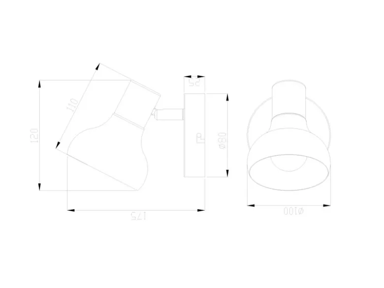 LED Wandstrahler Metall Weiß mit Holzoptik, Breite 10cm