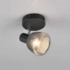 LED Wandstrahler mit Glasschirm Chrom bedampft, Breite 10cm