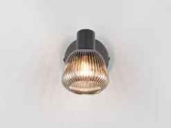 LED Wandstrahler mit Glasschirm Chrom bedampft, Breite 10cm