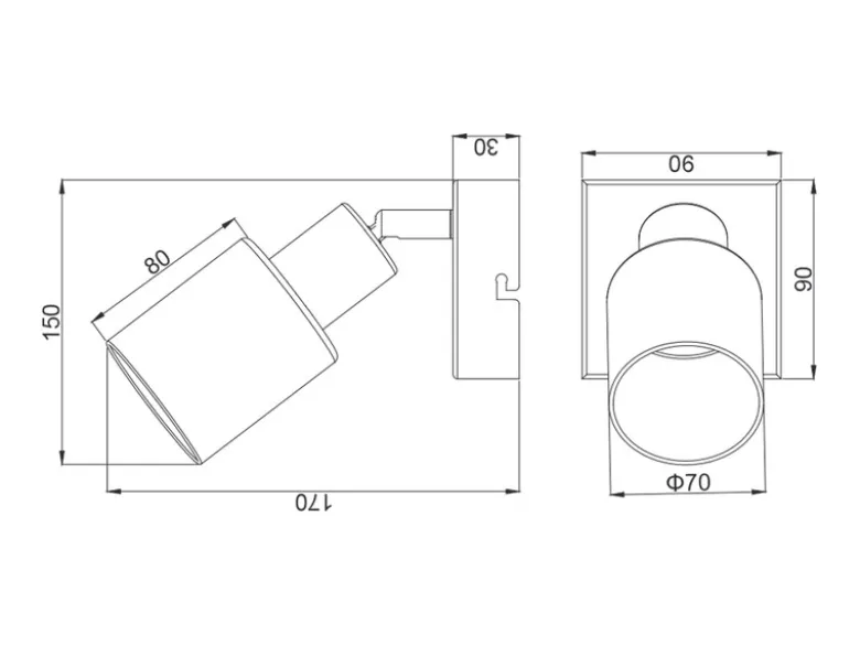 LED Wandstrahler mit Glasschirm Chrom bedampft, Breite 9cm