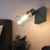LED Wandstrahler mit Glasschirm Amberfarbig, Breite 9cm
