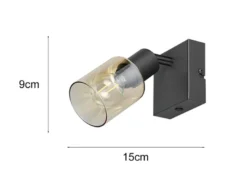 LED Wandstrahler mit Glasschirm Amberfarbig, Breite 9cm