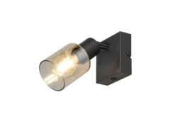 LED Wandstrahler mit Glasschirm Amberfarbig, Breite 9cm