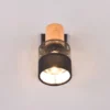LED Wandstrahler mit Holz & Draht-Stoff Lampenschirm, Breite 7cm