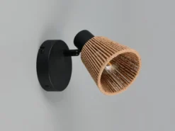 LED Wandstrahler mit Lampenschirm aus Papiergarn, Breite 10cm