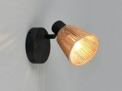 LED Wandstrahler mit Lampenschirm aus Papiergarn, Breite 10cm