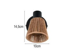 LED Wandstrahler mit Lampenschirm aus Papiergarn, Breite 10cm