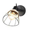 LED Wandstrahler mit Schalter & Gitter Lampenschirm Rattan, Breite 14cm