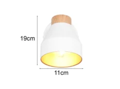 LED Wandstrahler mit Schalter, Metall Weiß / innen Gold, Breite 11cm