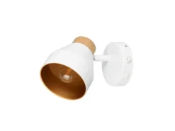 LED Wandstrahler mit Schalter, Metall Weiß / innen Gold, Breite 11cm