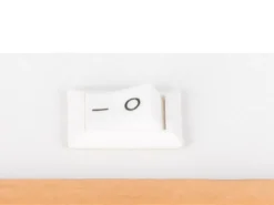 LED Wandstrahler mit Schalter, Metall Weiß & Holz, Breite 6cm