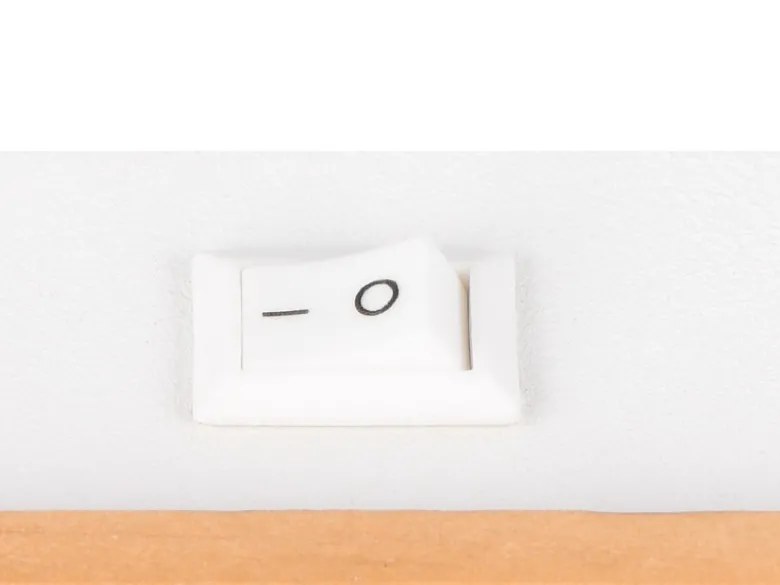 LED Wandstrahler mit Schalter, Metall Weiß & Holz, Breite 6cm