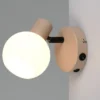 LED Wandstrahler mit Schalter aus Metall in Beige und Glasschirm, Höhe 13,5cm