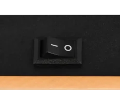 LED Wandstrahler mit Schalter, Metall Schwarz & Holz, Breite 6cm