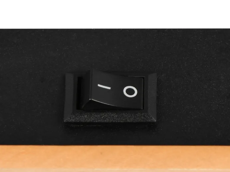 LED Wandstrahler mit Schalter, Metall Schwarz & Holz, Breite 6cm