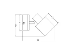 LED Wandstrahler mit Schalter, Rauchglas Schwarz & Holz, Breite 10cm