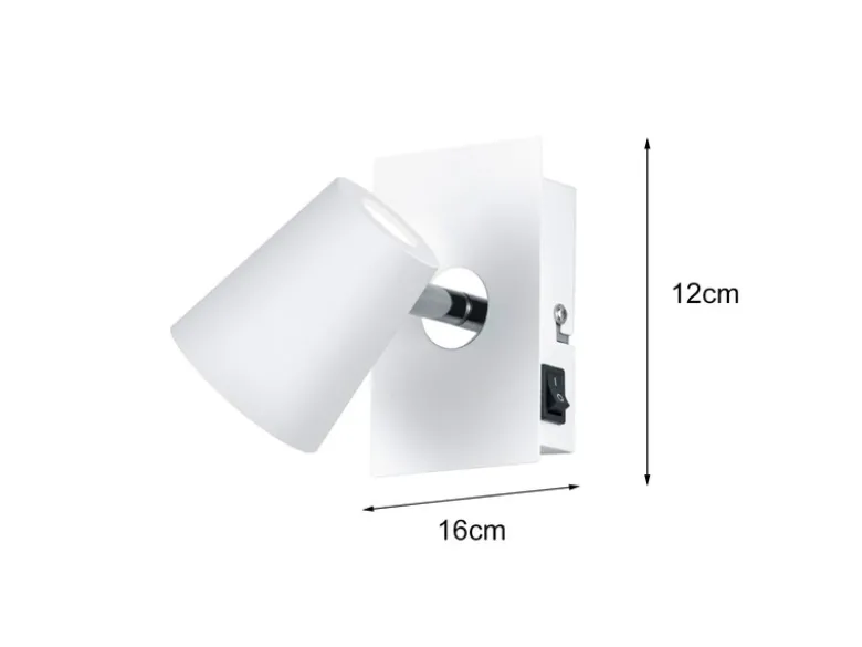 LED Wandstrahler NARCOS Weiß mit Schalter, Breite 7,5cm