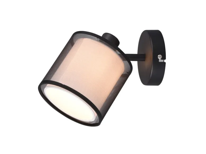 LED Wandstrahler Organza 2-lagig Schwarz innen Weiß, Breite 12,5cm