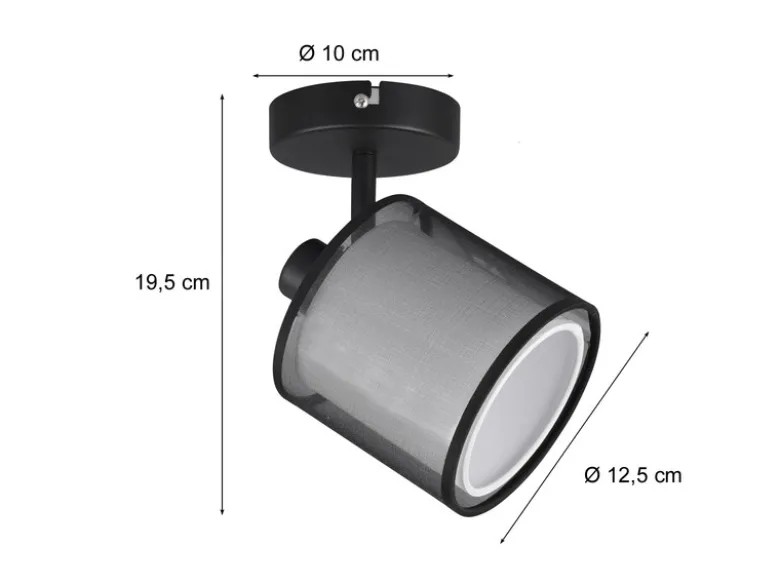 LED Wandstrahler Organza 2-lagig Schwarz innen Weiß, Breite 12,5cm