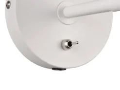 LED Wandstrahler Retro Weiß mit Schalter & Stecker, Breite 12cm