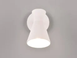 LED Wandstrahler Retro Weiß mit Schalter & Stecker, Breite 12cm