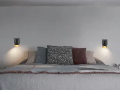 LED Wandstrahler Schwarz Gold mit Schalter, Breite 10cm