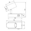 LED Wandstrahler Schwarz mit Schalter, Breite 6cm