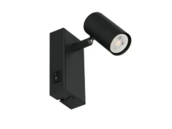 LED Wandstrahler Schwarz mit Schalter, Breite 6cm