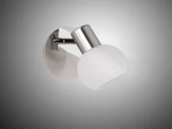 LED Wandstrahler Silber Chrom & Glas Alabaster, Breite 11cm