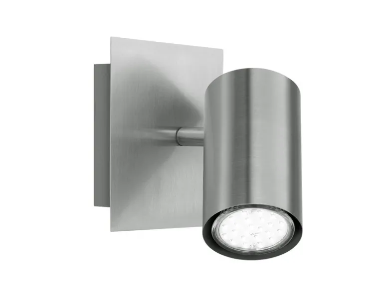 LED Wandstrahler Silber matt mit schwenkbarem Spot, Breite 12cm