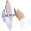LED Wandstrahler Silber matt mit Holz, Glasschirm satiniert, Breite 9,5cm