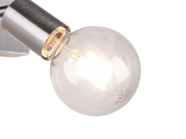LED Wandstrahler Spot Silber mit Schalter, Breite 9cm