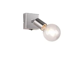 LED Wandstrahler Spot Silber mit Schalter, Breite 9cm