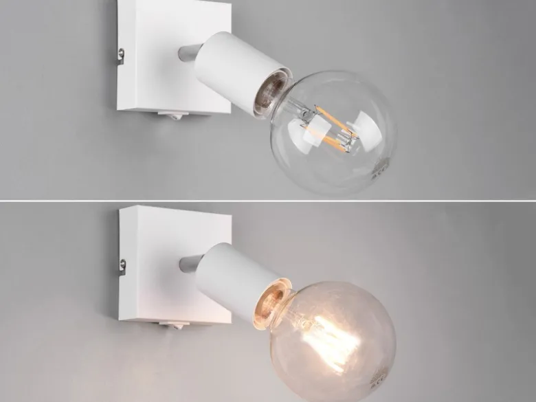 LED Wandstrahler Spot Weiß mit Schalter, Breite 9cm