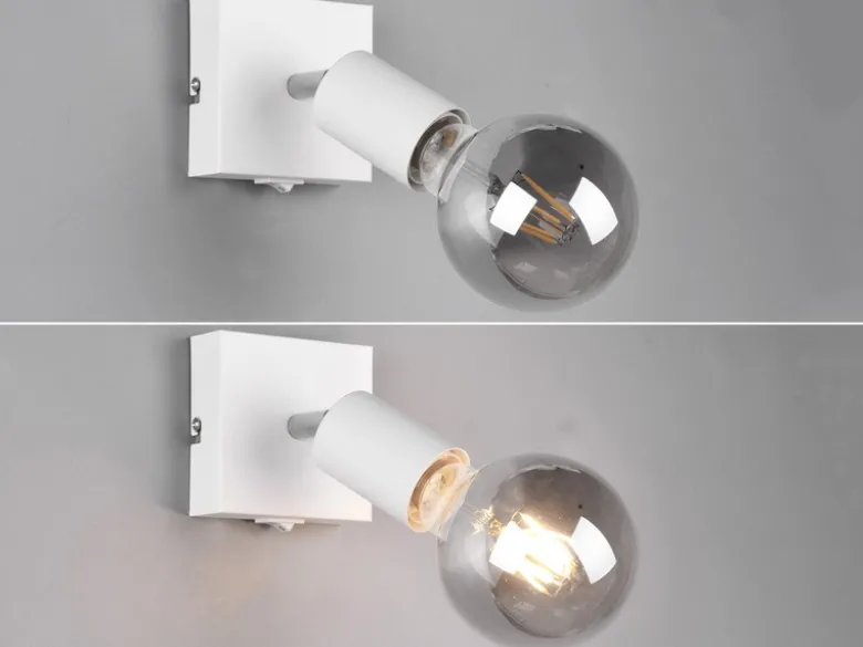 LED Wandstrahler Spot Weiß mit Schalter, Breite 9cm