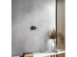LED Wandstrahler VANO Schwarz mit Schalter, Breite 8cm