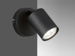 LED Wandstrahler VANO Schwarz mit Schalter, Breite 8cm