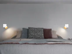 LED Wandstrahler Weiß Gold mit Schalter, Breite 10cm