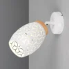 LED Wandstrahler Weiß mit Schalter & Stanzmuster, Breite 12cm
