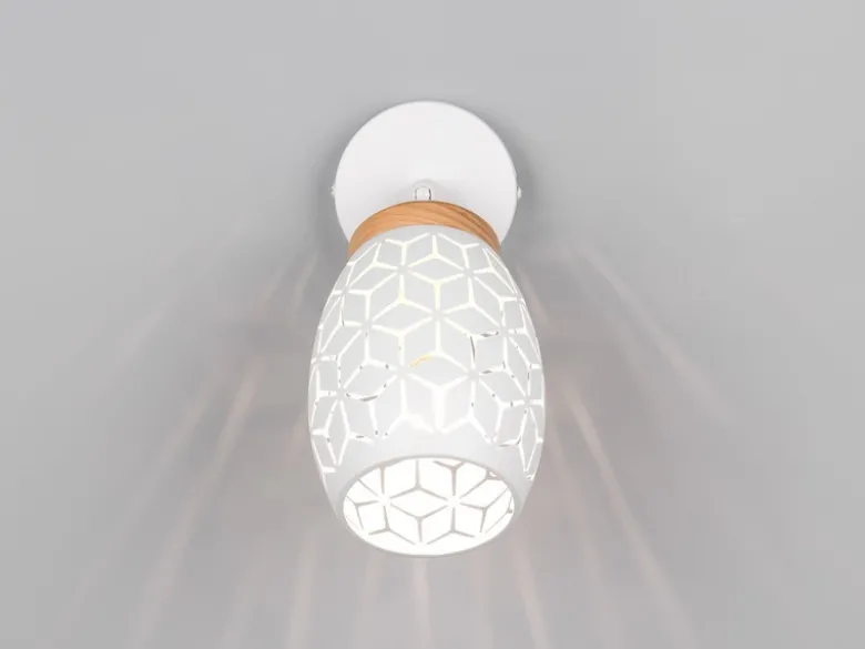 LED Wandstrahler Weiß mit Schalter & Stanzmuster, Breite 12cm