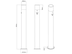 LED Wegeleuchte Anthrazit mit Bewegungsmelder, Höhe 80cm