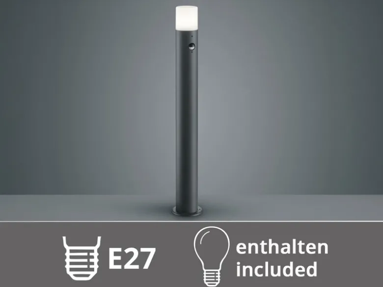 LED Wegeleuchte Anthrazit mit Bewegungsmelder, Höhe 80cm