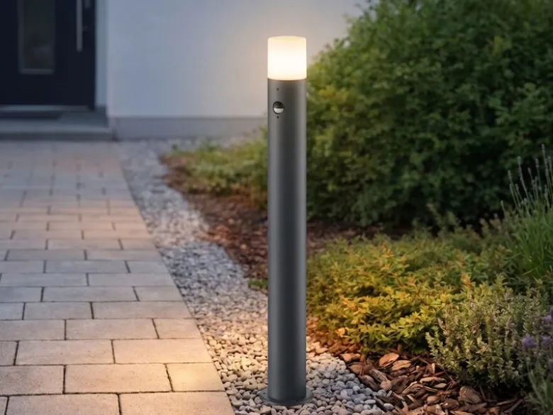 LED Wegeleuchte Anthrazit mit Bewegungsmelder, Höhe 80cm