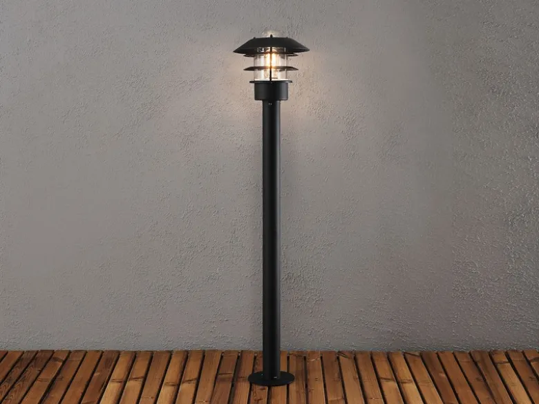 LED Wegeleuchte Außenlaterne aus Aluminium Schwarz, Höhe 98cm