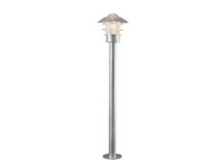 LED Wegeleuchte Außenlaterne aus Stahl Silber, Höhe 98cm