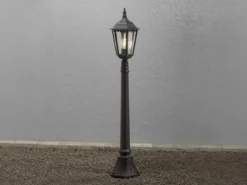 LED Wegeleuchte aus Aluminium Schwarz, antike E27 Gartenlaterne, Höhe 120cm